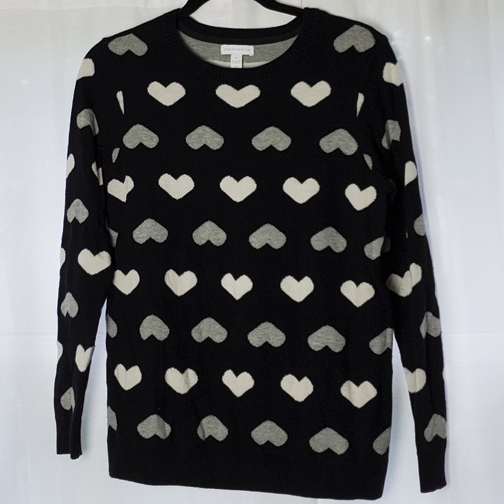 Charter Club heart pattern sweater